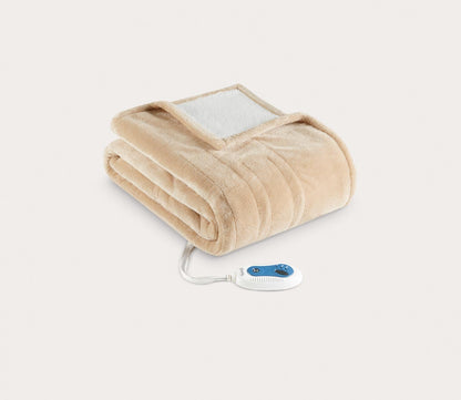 Heated Snuggle Plush to Berber Wrap by Beautyrest