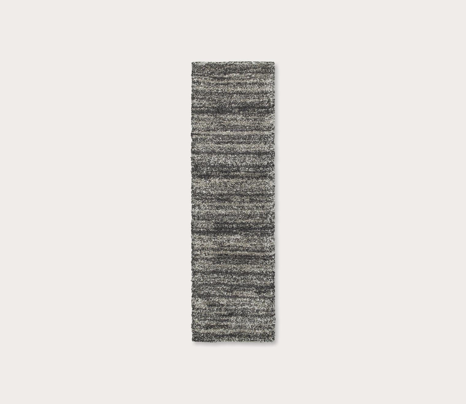 Henderson Charcoal Grey Stripe Shag Rug by Oriental Weavers
