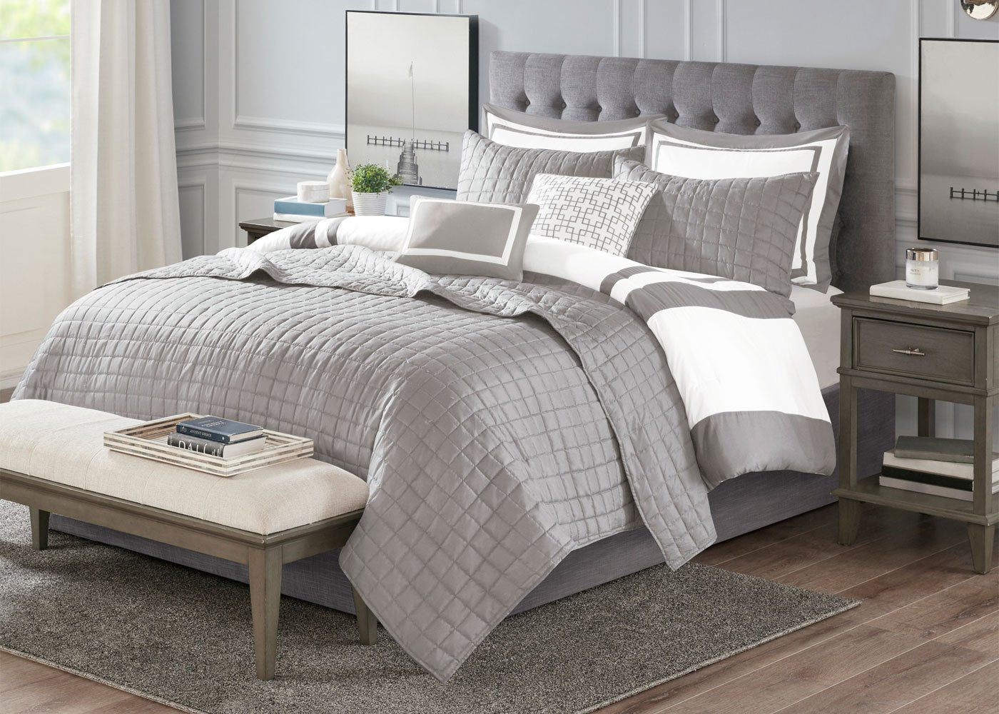 Heritage Microfiber 8-Piece Comforter and Coverlet Set