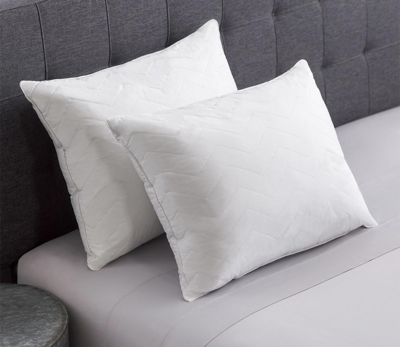 Hotel Luxe Cotton Herringbone Down Alternative Pillow 2-Pack or 4-Pack