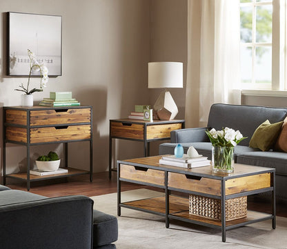 Hudson Acacia Wood 2-Drawer Accent Chest by Madison Park