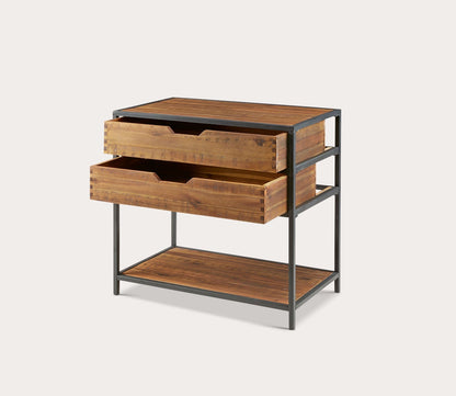 Hudson Acacia Wood 2-Drawer Accent Chest by Madison Park