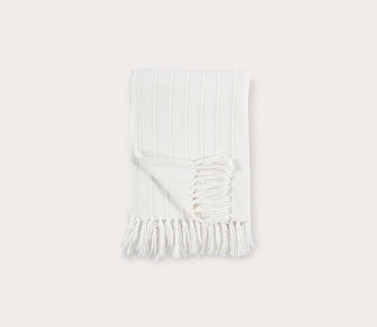 Hunter White Throw Blanket by Villa by Classic Home