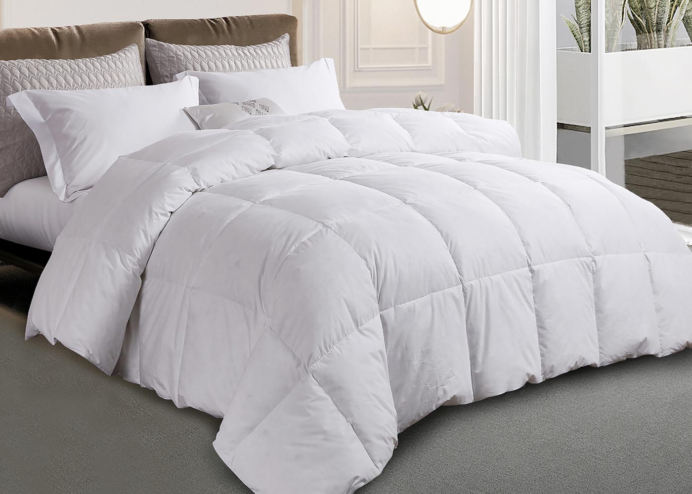 White Goose Feather and Down Comforter