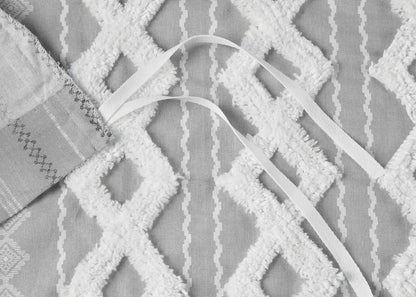 Imani Tufted Cotton Chenille 3-Piece Duvet Cover Set by INK + IVY