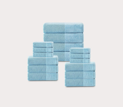 Incanto 16-Piece Turkish Cotton Towel Set in 6 Colors by Enchante