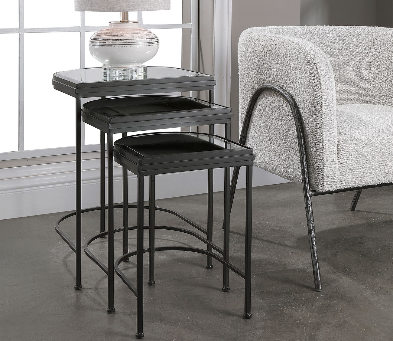 India Black Nesting Tables Set of 3 by Uttermost