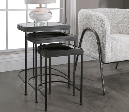 India Black Nesting Tables Set of 3 by Uttermost