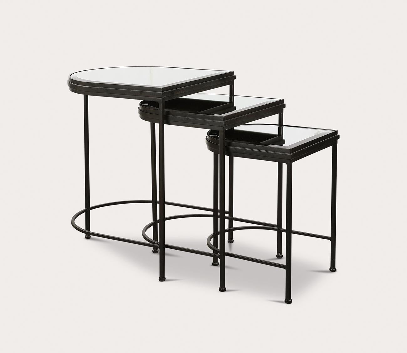 India Black Nesting Tables Set of 3 by Uttermost