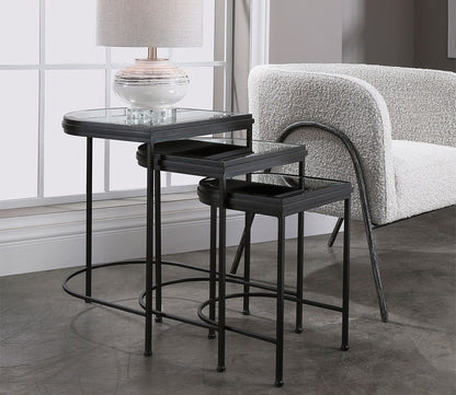 India Black Nesting Tables Set of 3 by Uttermost
