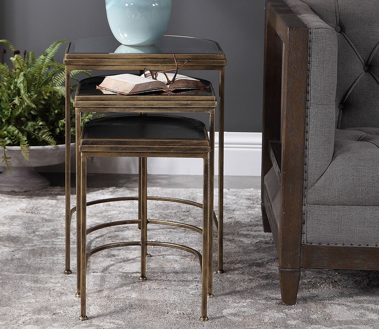 India Gold Nesting Tables Set of 3 by Uttermost