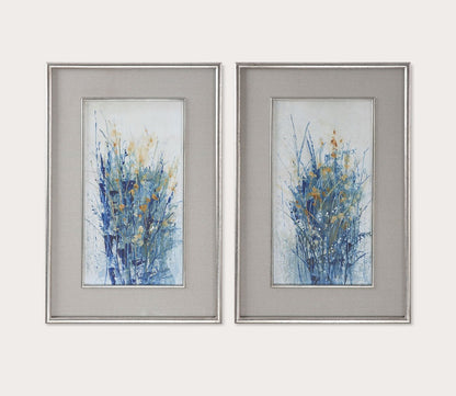 Indigo Florals Framed Prints Set of 2 by Uttermost