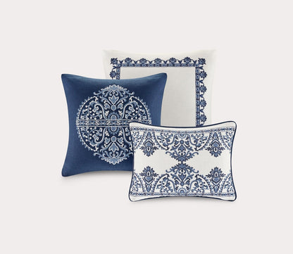 Indigo Sky Embroidered Faux Linen Oversized Comforter Set by Madison Park Signature