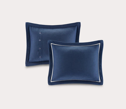 Indigo Sky Embroidered Faux Linen Oversized Comforter Set by Madison Park Signature