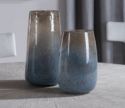 Ione Seeded Glass Vases Set of 2 by Uttermost