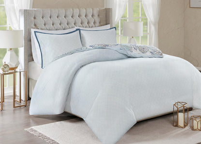 Isla Reversible Printed Cotton 3-Piece Duvet Cover Set by Madison Park