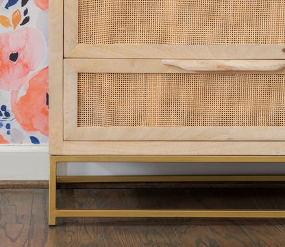 Janie Rattan 3-Drawer Wood Accent Chest by Powell
