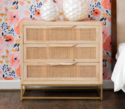 Janie Rattan 3-Drawer Wood Accent Chest by Powell