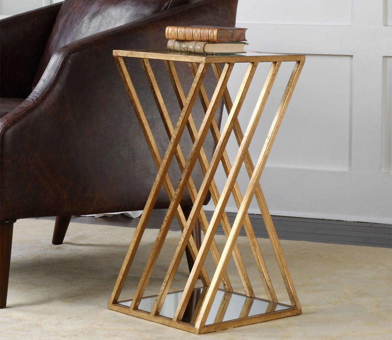 Janina Gold Dimensional Accent Table