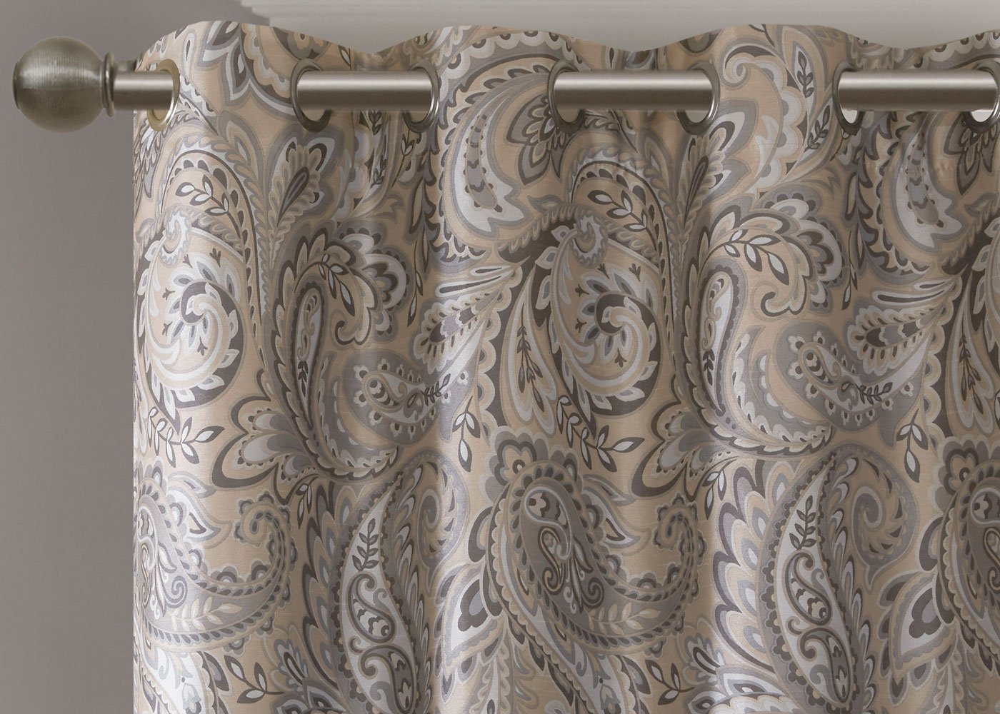 Jenelle Paisley Printed Total Blackout Grommet Top Curtain Panel by SunSmart