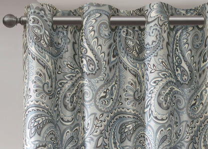 Jenelle Paisley Printed Total Blackout Grommet Top Curtain Panel by SunSmart