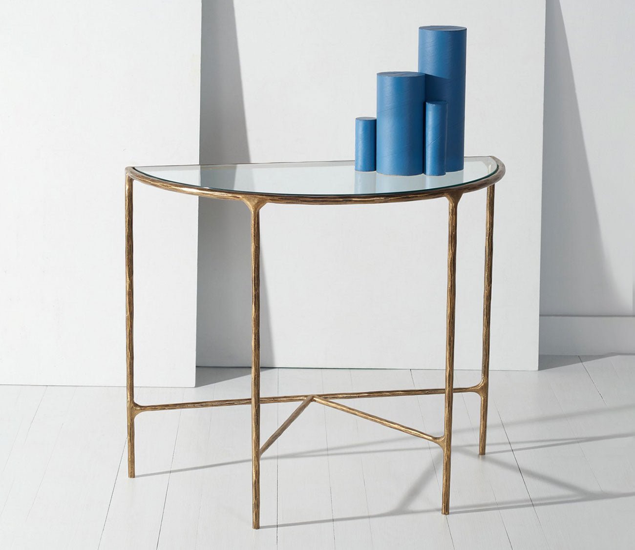 Jessa Forged Metal Half-Moon Console Table