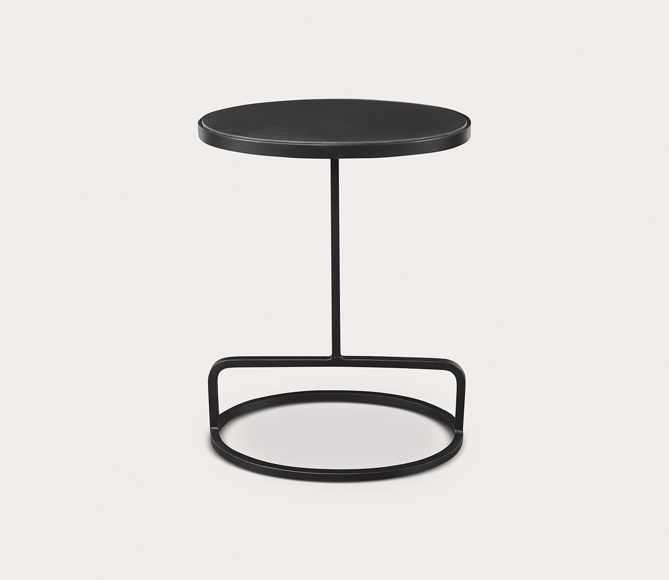 Jessenia Black Marble Accent Table