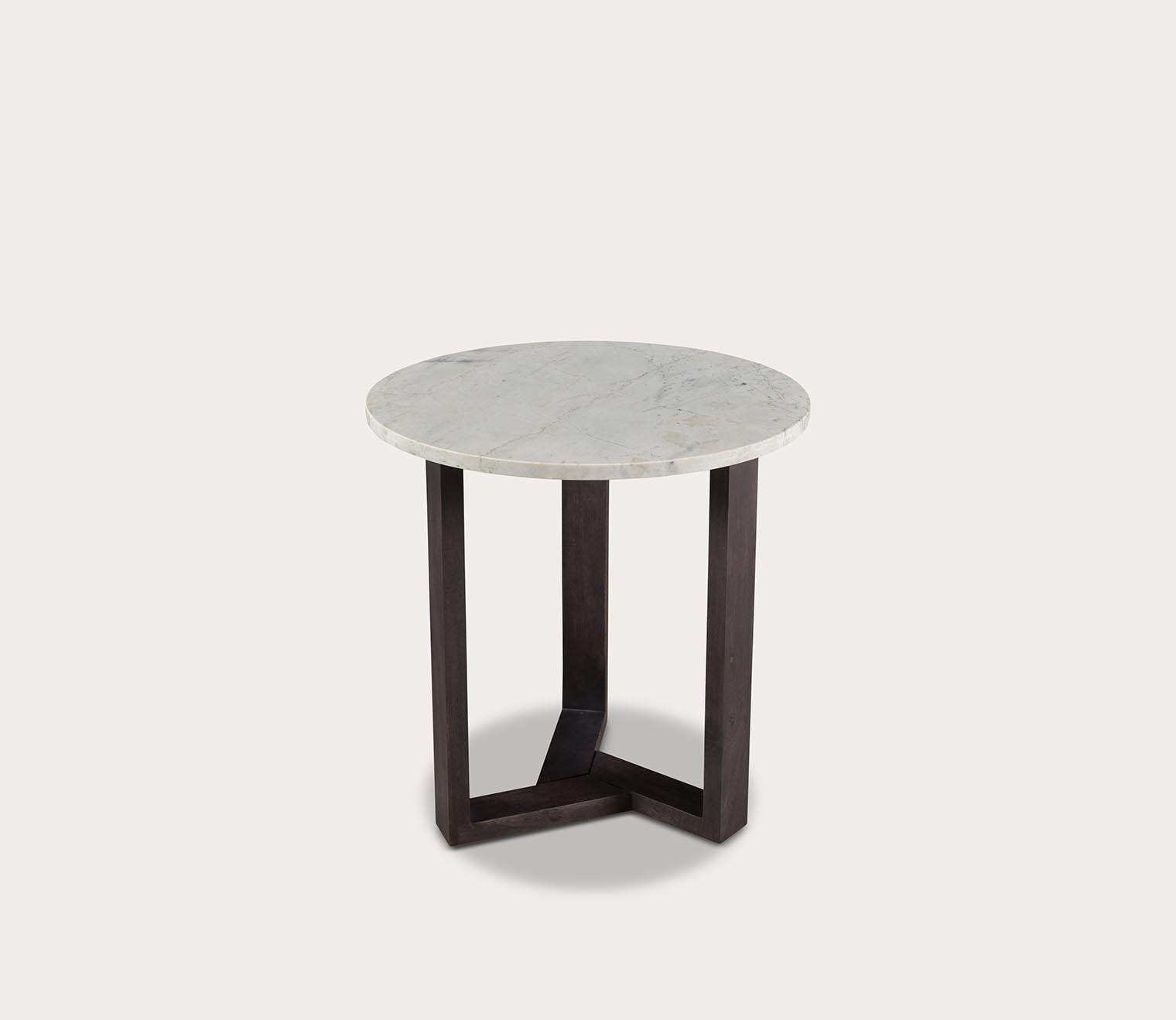 Jinxx Charcoal Grey Marble Round Side Table by Moe's Furniture