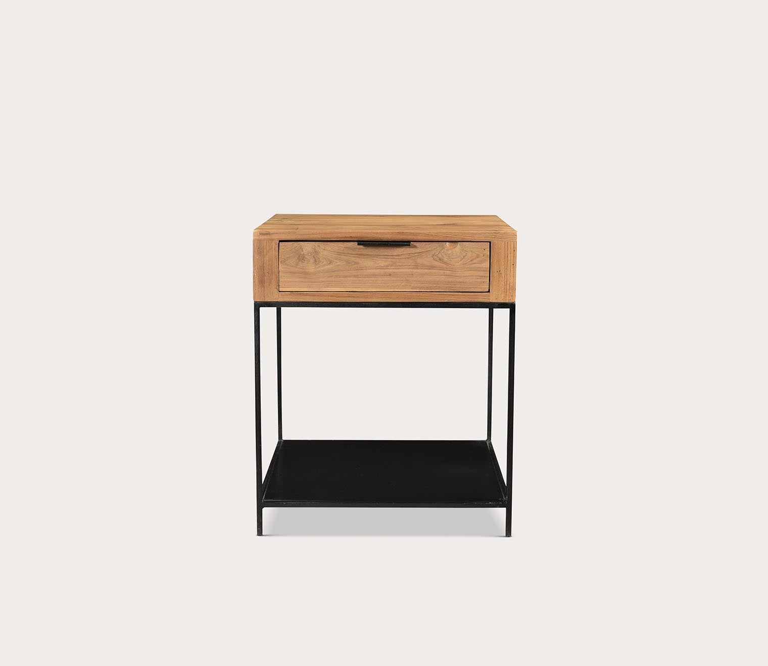 Joliet Solid Teak Wood 1-Drawer Side Table by Moe's Furniture