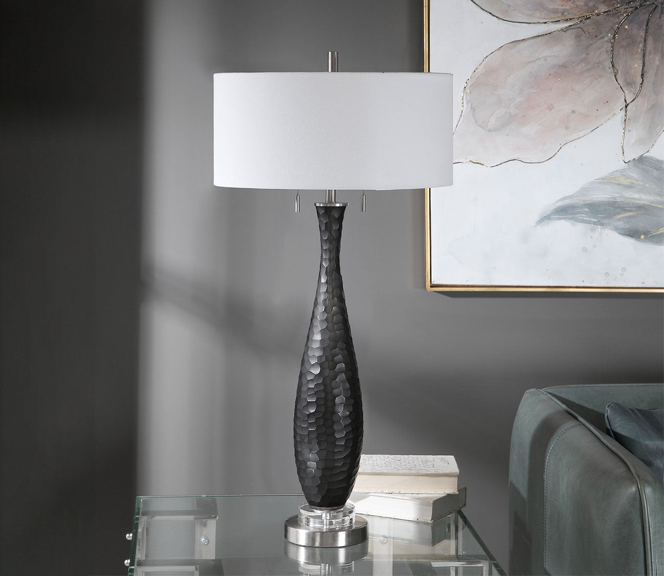 Jothan Frosted Black Table Lamp by Uttermost