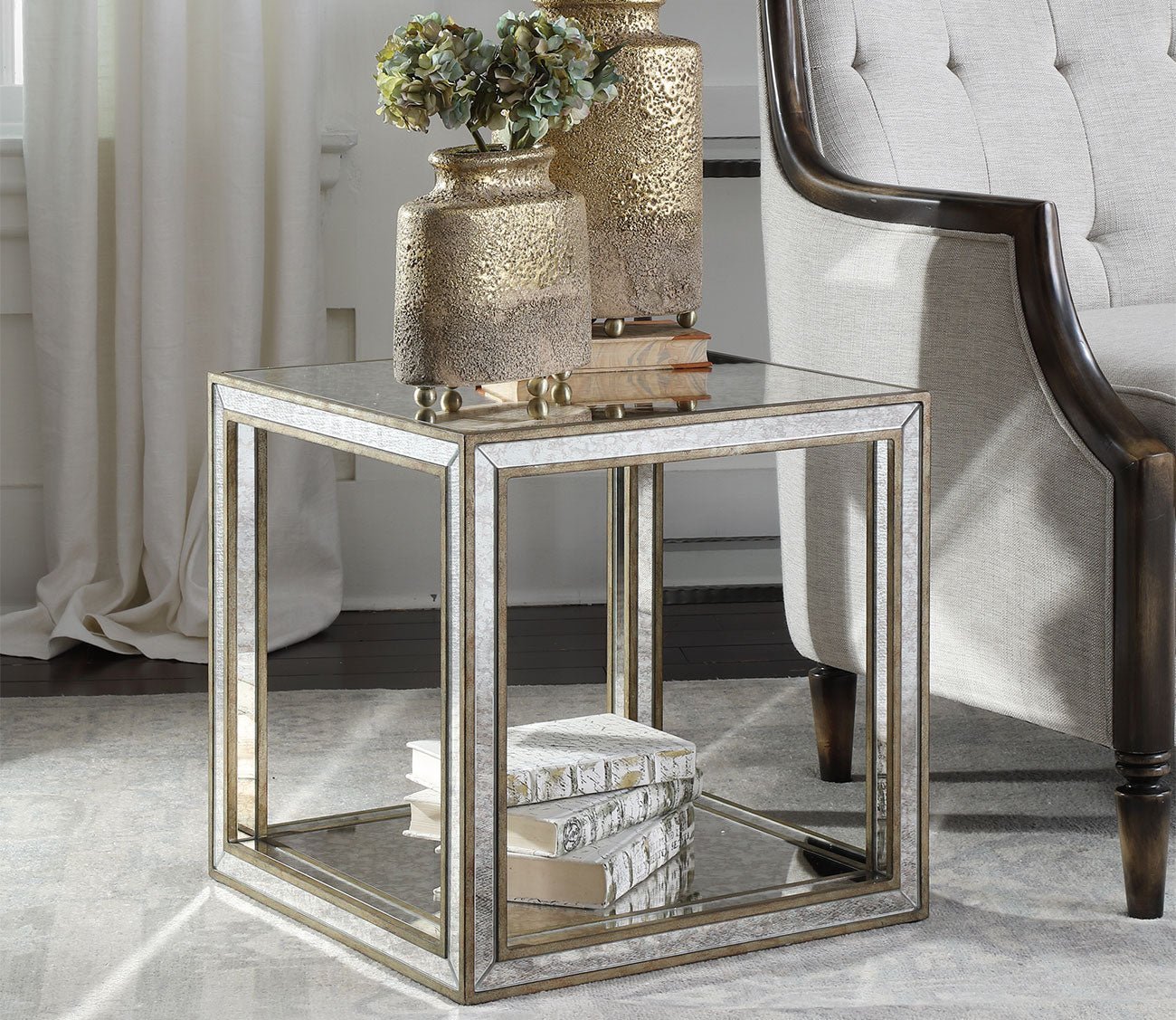 Julie Mirrored Accent Table