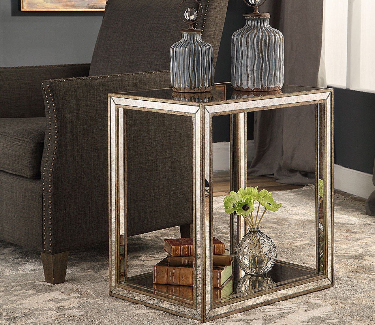 Julie Mirrored End Table
