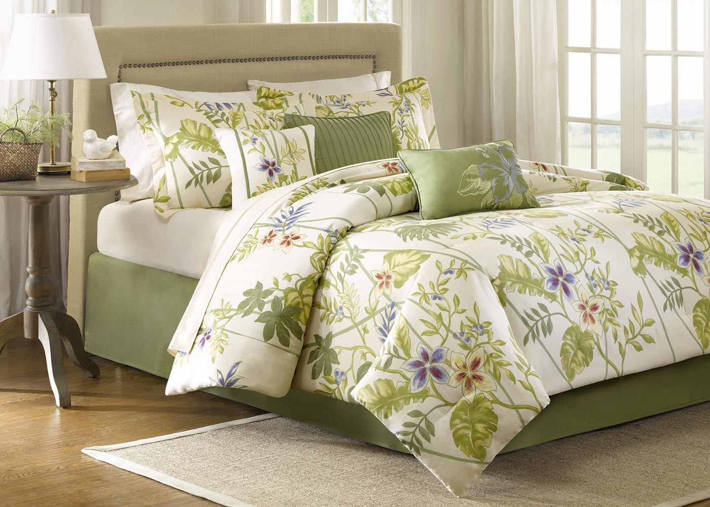 Kannapali Tropical Printed Cotton 7-Piece Comforter Set