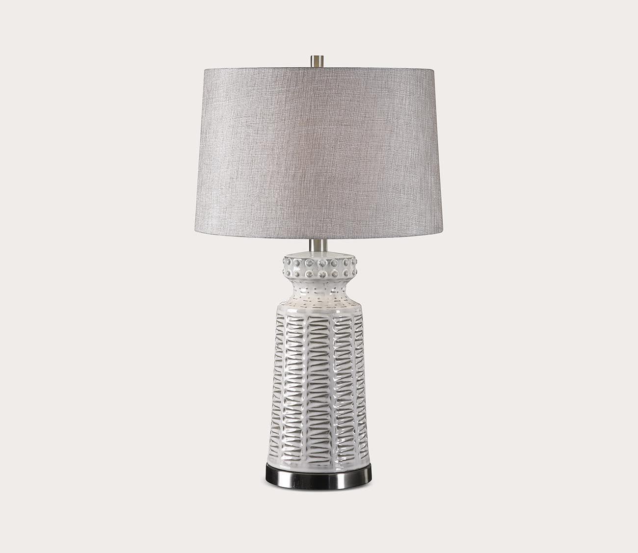 Kansa Distressed White Table Lamp by Uttermost