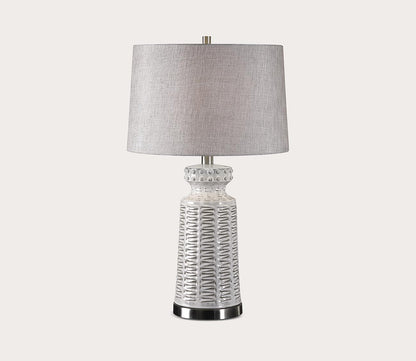 Kansa Distressed White Table Lamp by Uttermost