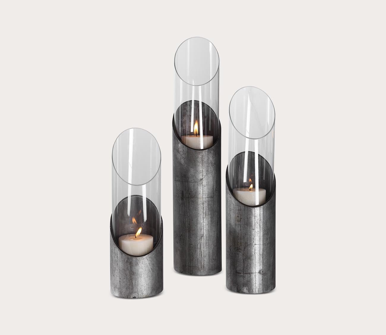 Karter Iron & Glass Candleholders by Uttermost
