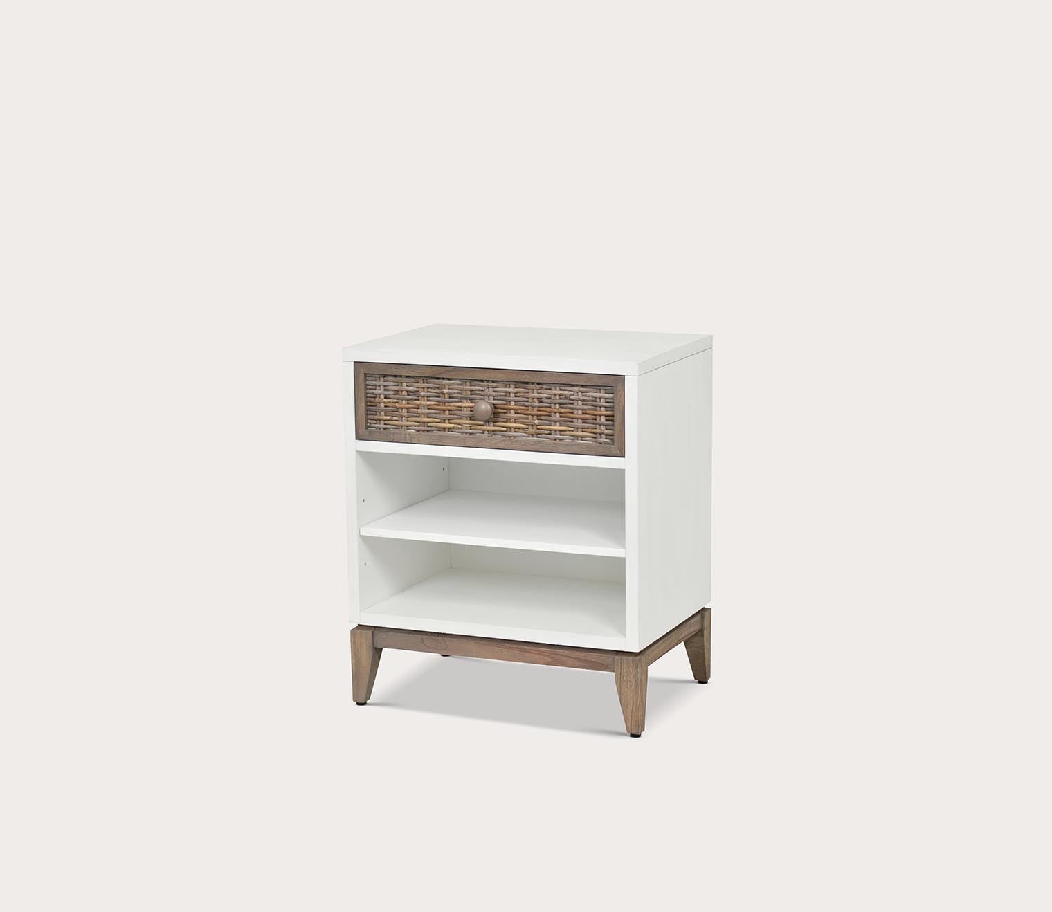 Kauai Wicker 1-Drawer Wood Nightstand by Sea Winds Trading