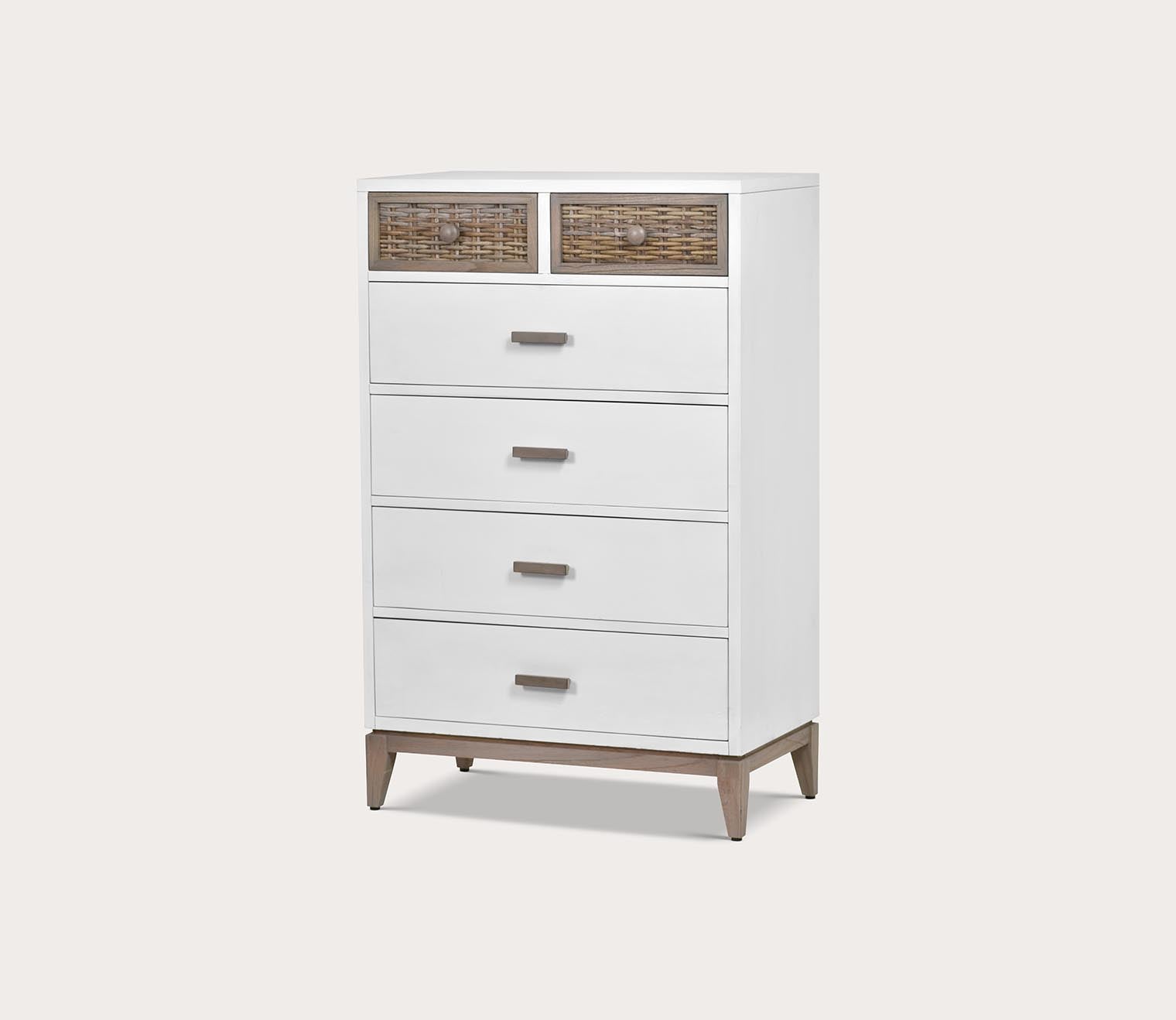 Kauai Wicker 6-Drawer Vertical Wood Chest by Sea Winds Trading