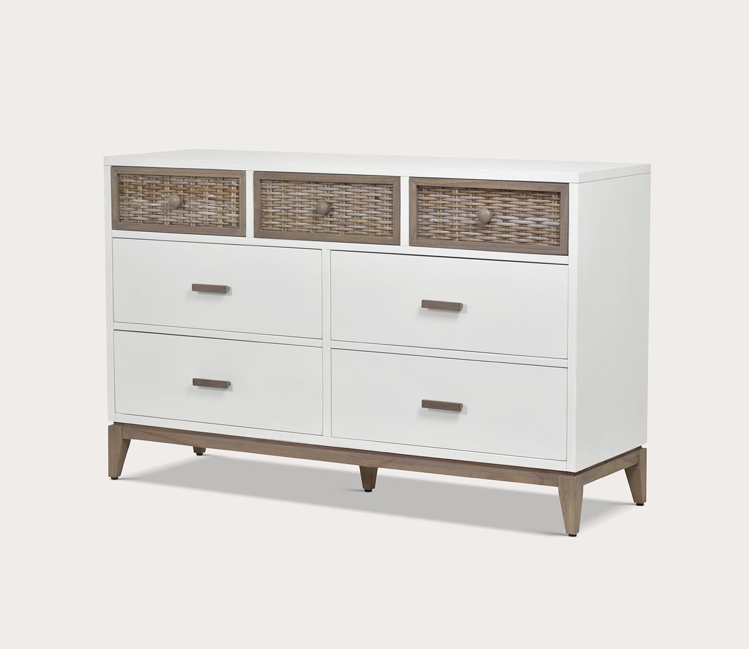 Kauai Wicker 7-Drawer Wood Dresser