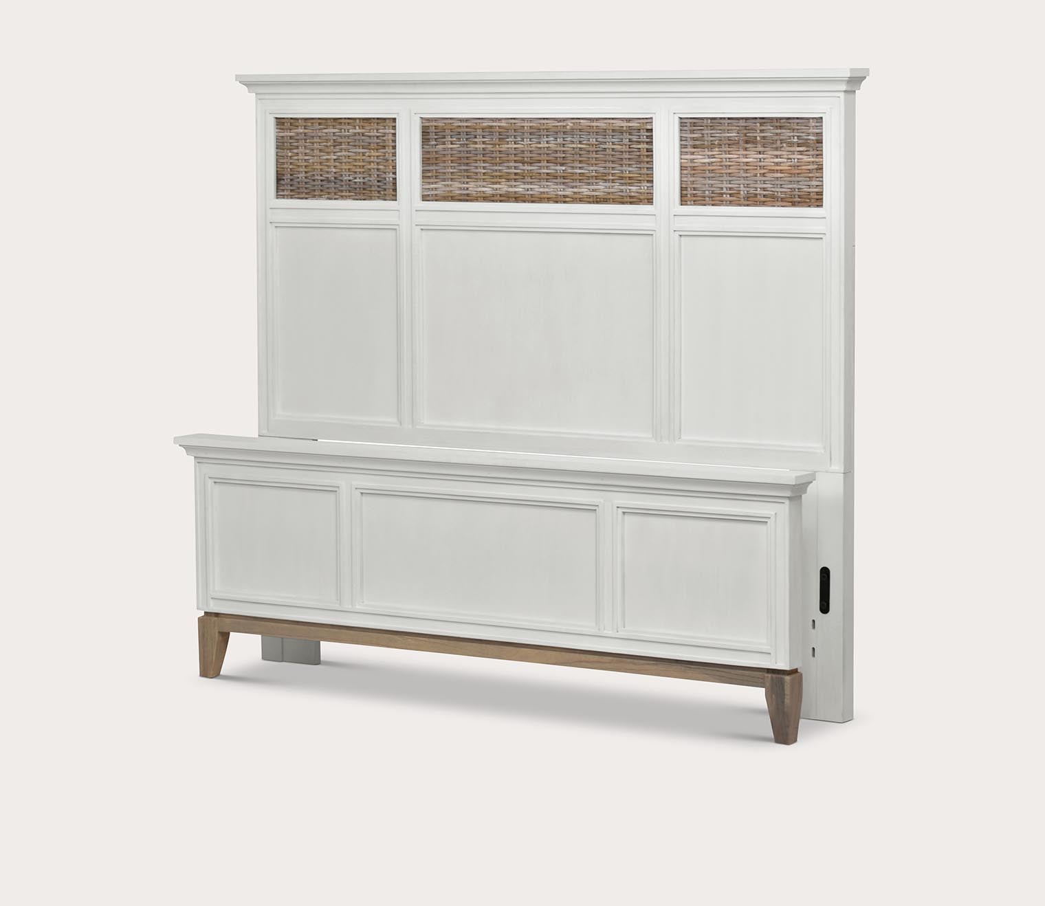 Kauai Wicker Panel Wood Bed by Sea Winds Trading