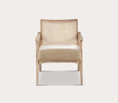 Kelly Cane Inset Wood Accent Chair by INK + IVY