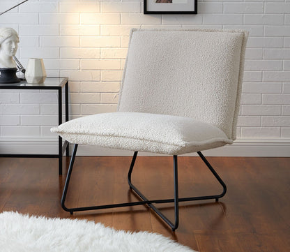 Kelvin Sherpa Upholstered Armless Accent Chair by Linon