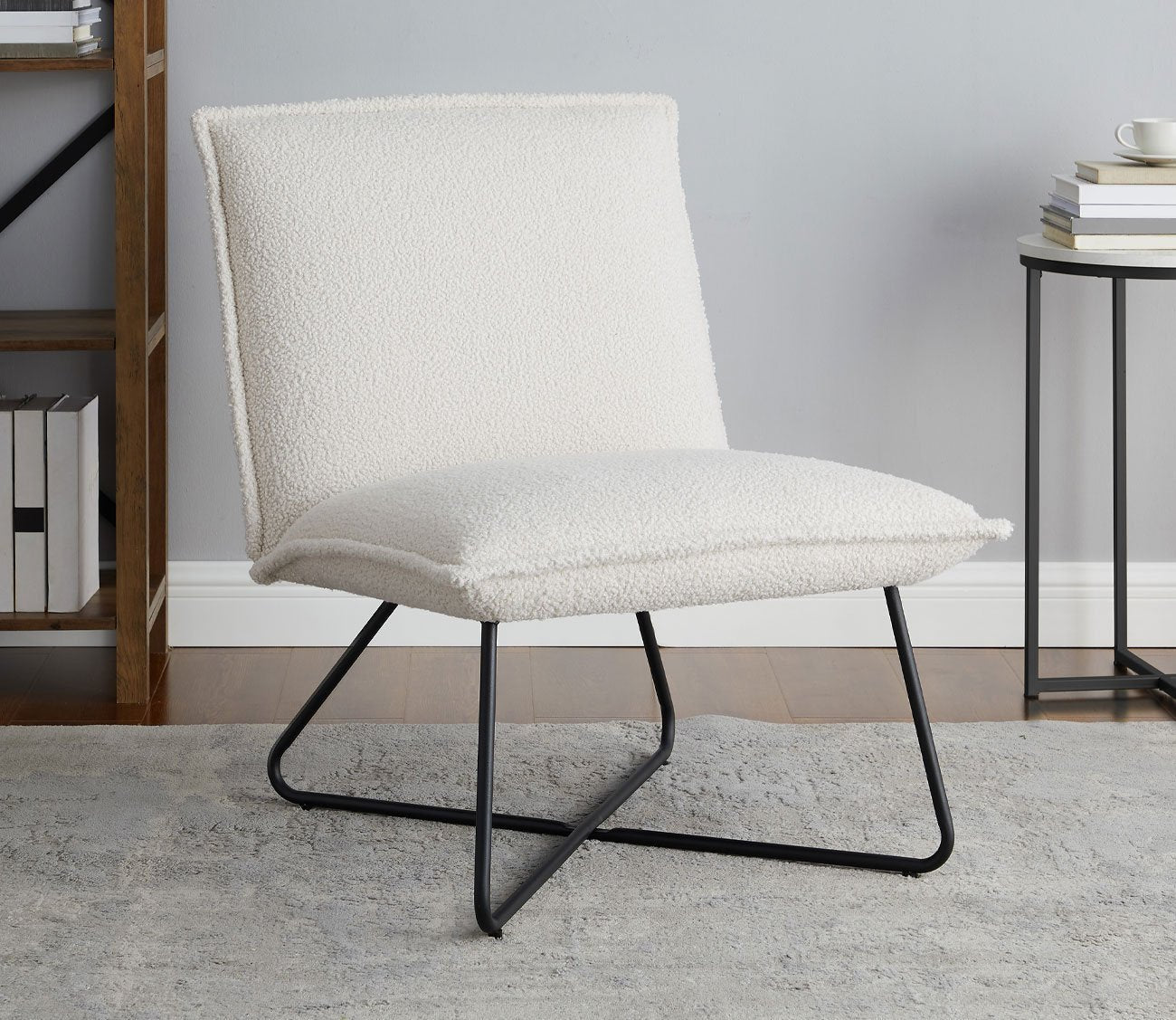 Kelvin Sherpa Upholstered Armless Accent Chair