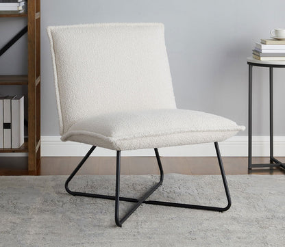 Kelvin Sherpa Upholstered Armless Accent Chair by Linon