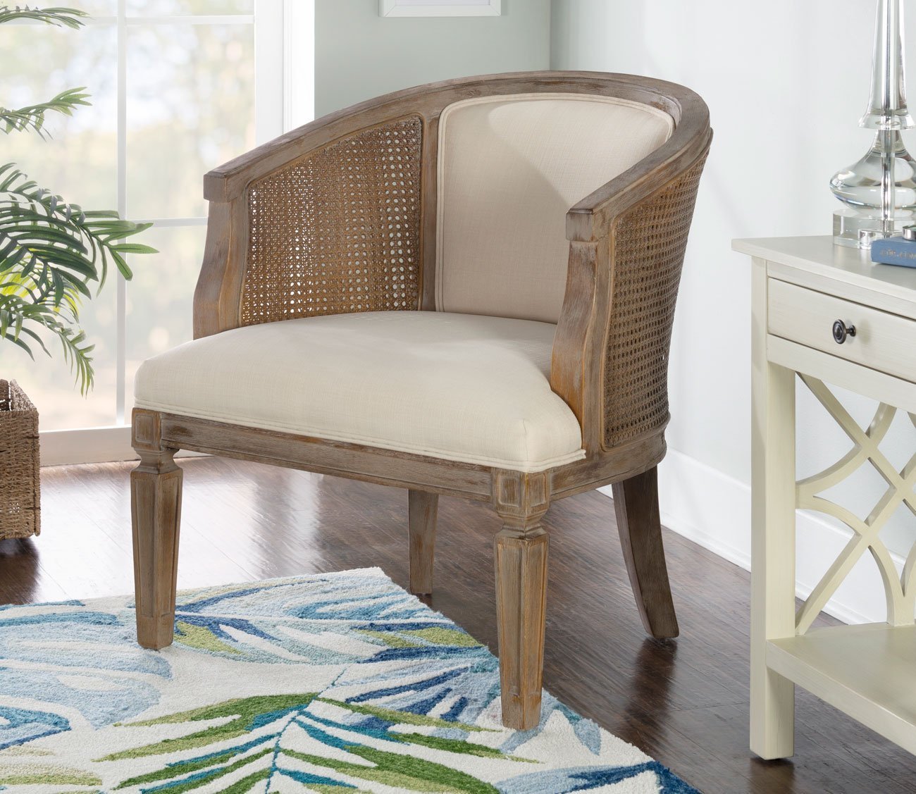 Kensington Cane Barrel Accent Chair