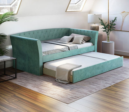 Kensington Tufted Velvet Daybed with Trundle by Arkotec