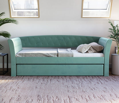 Kensington Tufted Velvet Daybed with Trundle by Arkotec