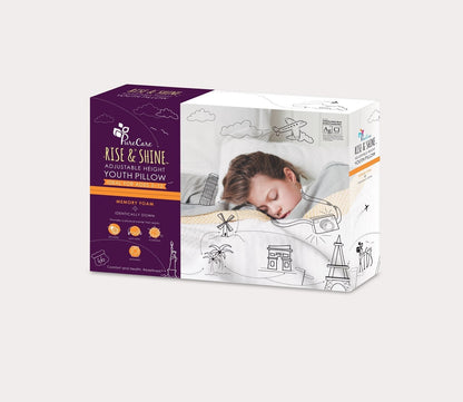 Kids Rise & Shine Adjustable Height Foam Pillow by PureCare
