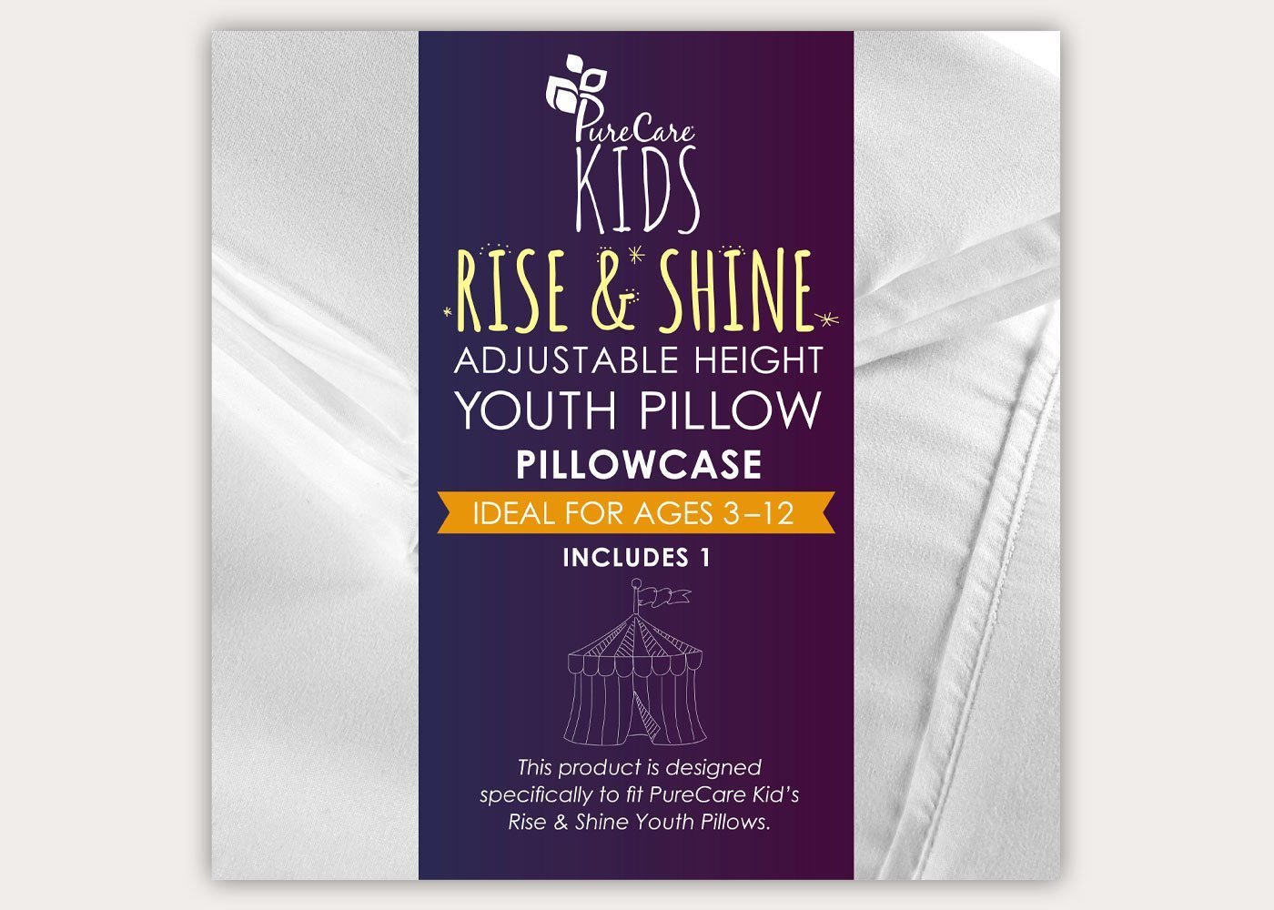 Kids Rise & Shine Cotton Pillowcase by PureCare