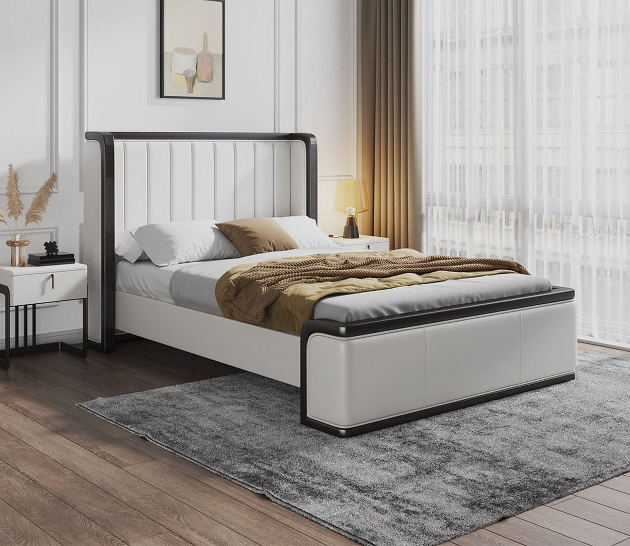 Kingdom Channel Tufted Faux Leather Upholstered Bed